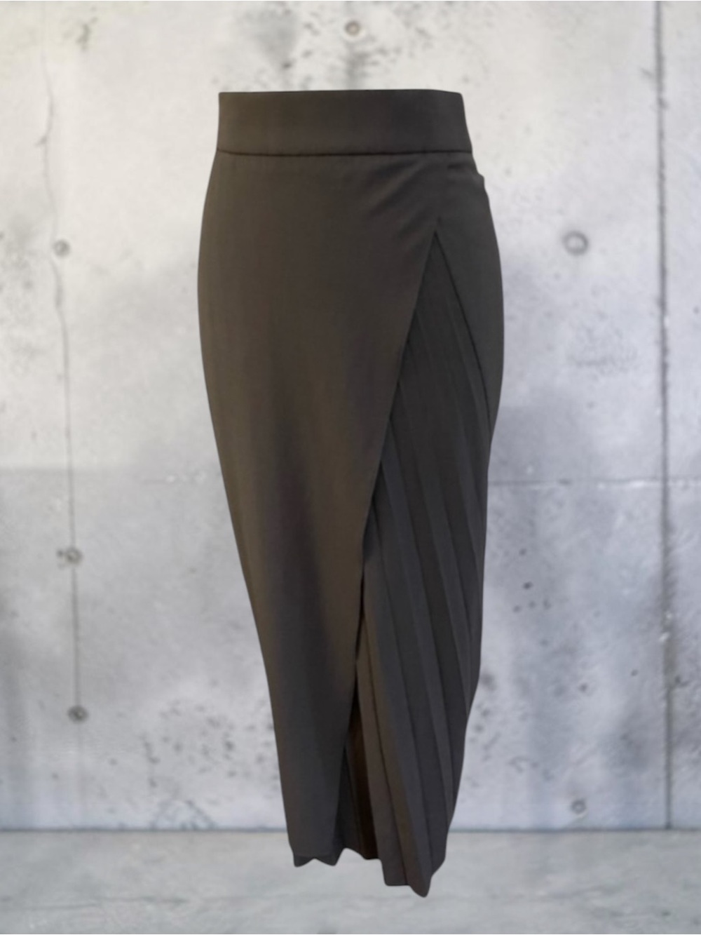 BRUNELLO CUCINELLI CHARCOAL GREY MAXI PLEATED SKIRT SIZE 6